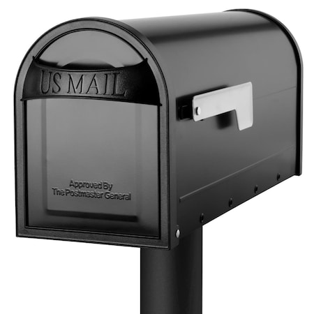 Architectural Mailboxes Carlisle Post Mount Mailbox - Black - Medium AR23208
